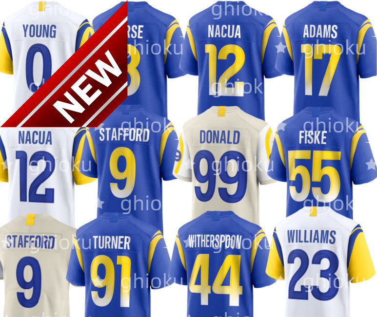 nfl Ram Jersey 9 Matthew Stafford Puka Nacua Davante Adams Jimmy Garoppolo Kobie Turner Quentin Lake Troy Reeder Blake Tutu Atwell Whittington Tyler Higbee Football
