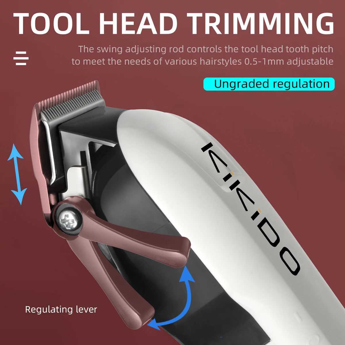 Professional KIO Clipper Hair Men Cordless Electric Hair Cutting Machine Portable Adjustable Rechargeable Clipper For Barber R250926