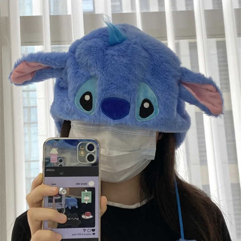 Disney Personalized Series Stitch Cute Creative Cartoon Pattern Men and Womens Winter New Warm Ear Protection Hat Holiday Gift H250926