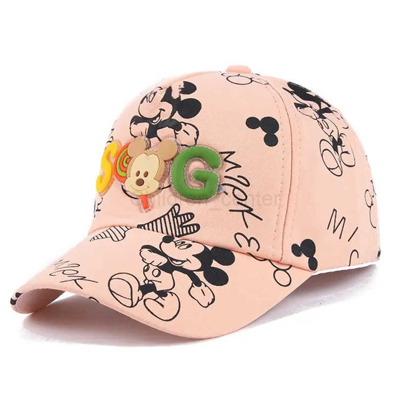 Disney Creative Mickey childrens cute cartoon print pattern fashion and versatile portable sunshade baseball cap when going out H250926
