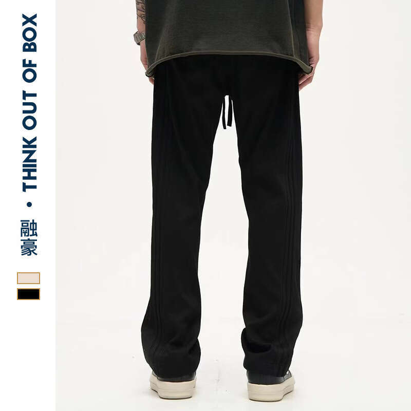 2025 American Style Men's Side Stripe Straight Casual Long Pants Draped Loose New Trendy Ins Versatile B5