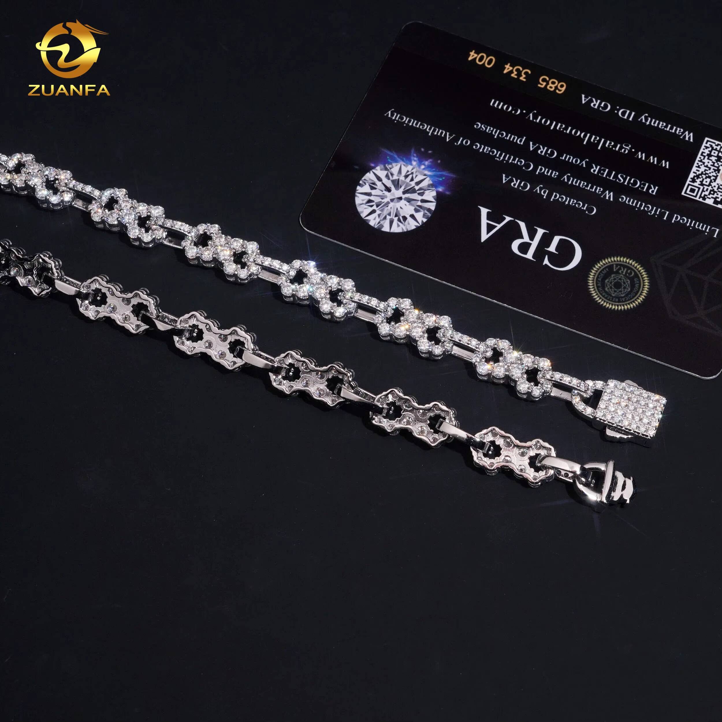 85mm Width Iced Out Infinity Chain Custom Diamond Bracelet Hip Hop Men Jewelry VVS Moissanite 925 Silver Link Chain Necklace - view 5