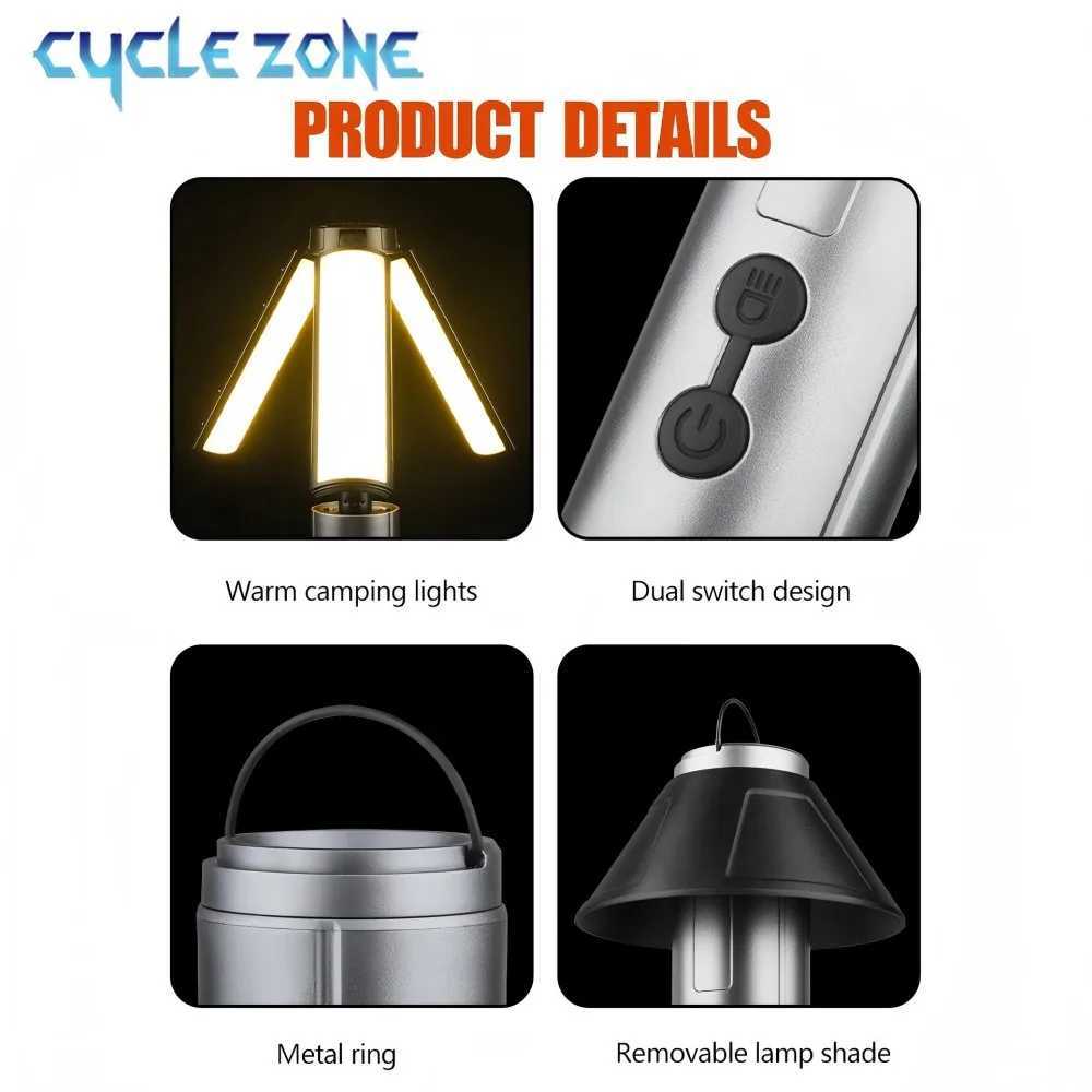 Multifunctional Camping Light 2 in 1 Rechargeable Telescopic Camping Lantern Flashlight with Hook Outdoor Emergency Work Light C250925