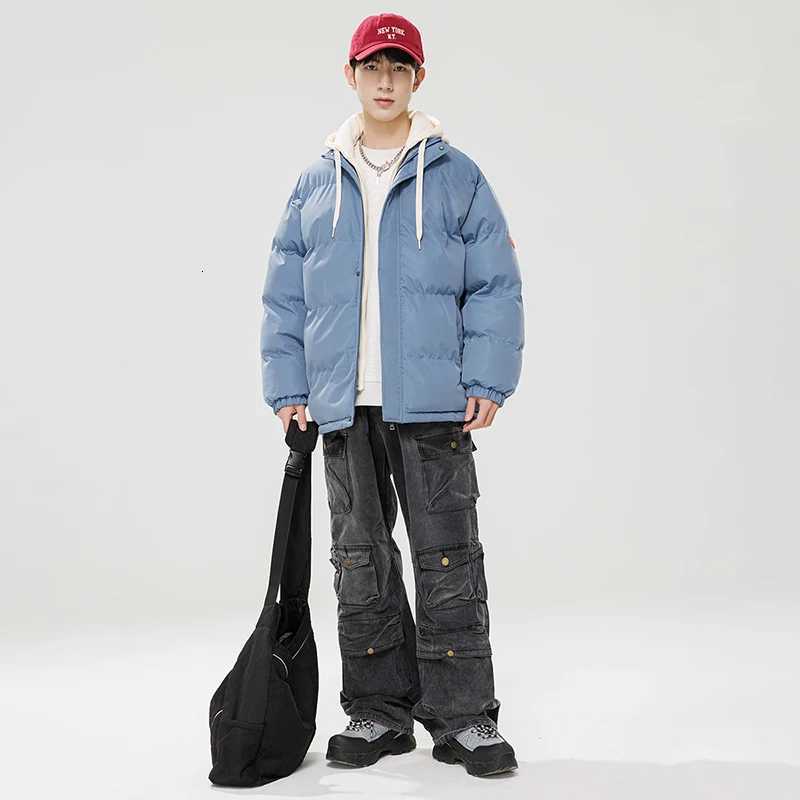 New winter mens down jackets thick coats standup collar bread jackets loose and large sized warm down cotton padded jackets W250926