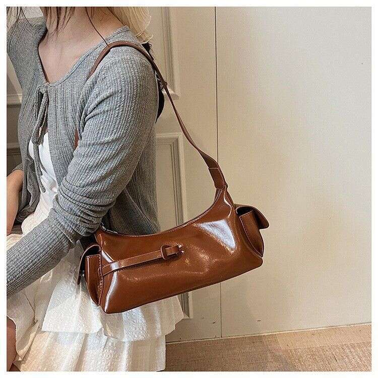 Korean Style Underarm Crescent For Women New Fashion Versatile Double Pocket Large Capacity Shoulder Bag
