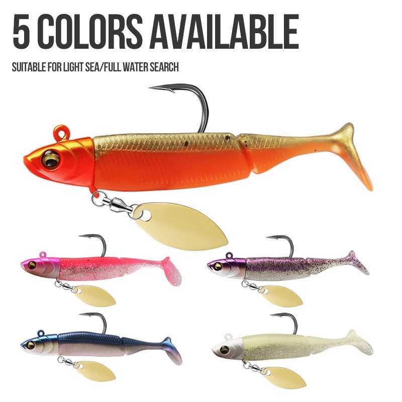 TAIYU Hot Sa 20g Jig Ttail Silicone Soft Lure Wobbr Metal Spinner Spoon Bait For Pike Trout Bass Fishing W250926