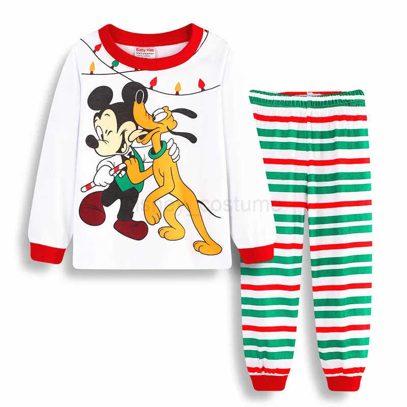 Disney New Boys Long Sleeve Pyjamas Kids Mickey girl Pajamas Baby Cotton Pijama Children Sleepwear Girls Clothing Sets Baby Wears H250926