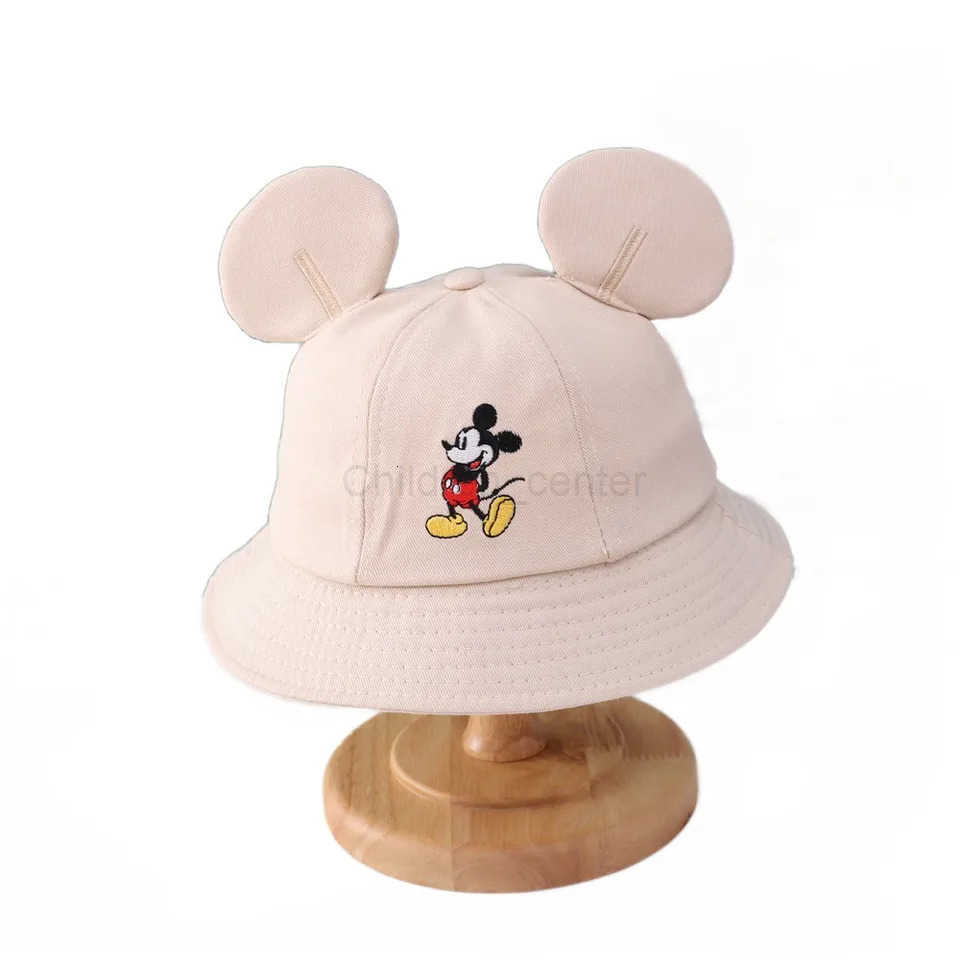 Disney Cartoon Bucket Hat Spring Summer Animal Embroidery Panama Fisherman Cap Baby Boys Girls Sun Hats Kids Outdoor Caps H250926