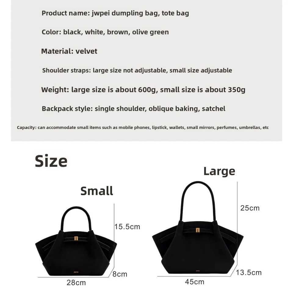 JW Pei Dumpling Bag Suede Shoulder Crossbody Underarm Bag Niche Design Fashion Handbag Tote BagW250926