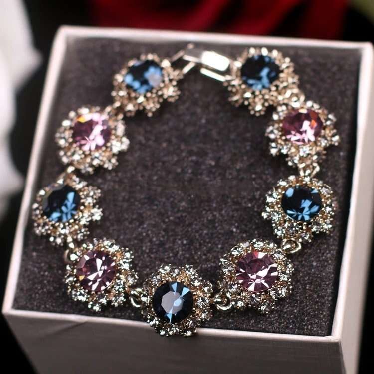 Super Shiny Rhinestone for Women Korean Fashion Crystal Elegant Bangle Bracelet