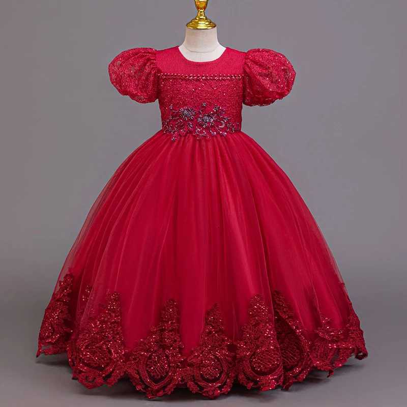 412 year old girls dresses and dresses at banquets and dresses elegant girls model catwalk lace dresses children Christmas cost Z250926