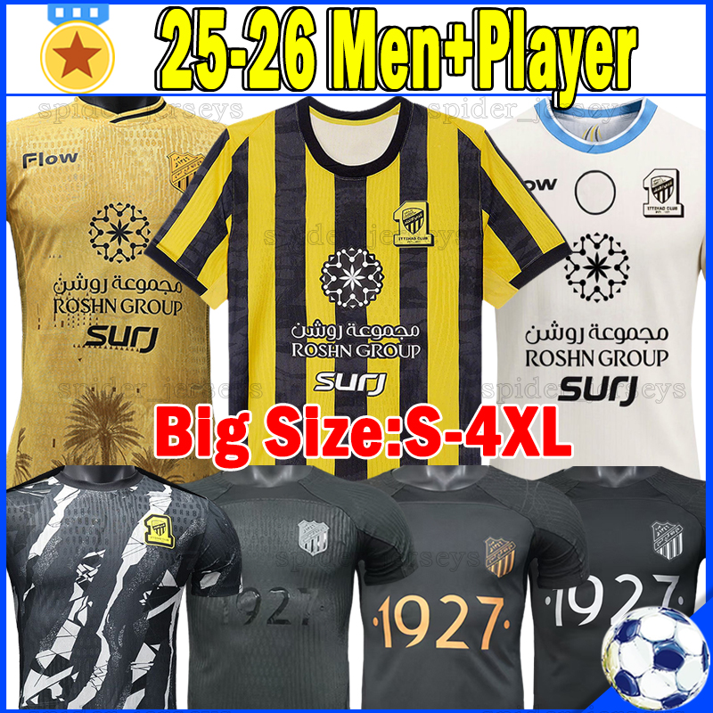 XXXL 4XL 25 26 BENZEMA Al Ittihad Club Al Ahli SFC Soccer Jerseys 2025 2026 Al-Ahli Saudi BENZEMA Player Version Football Shirts AL-BISHI FIRMINO AL-BISHI Men Uniforms