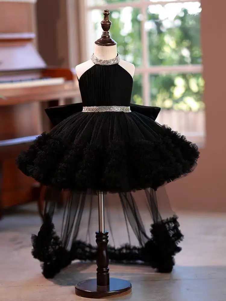 Elegant dress for girl new gorgeous Christmas ball trailing evening gown sheer girl birthday party dress physical shooting Z250926