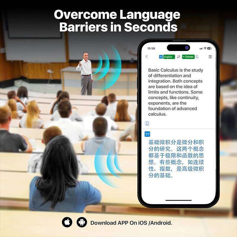 Intelligent Bluetooth earphones, wireless earphones, AI language translator, 144 language translation earphones with noise reduction function, suitabl