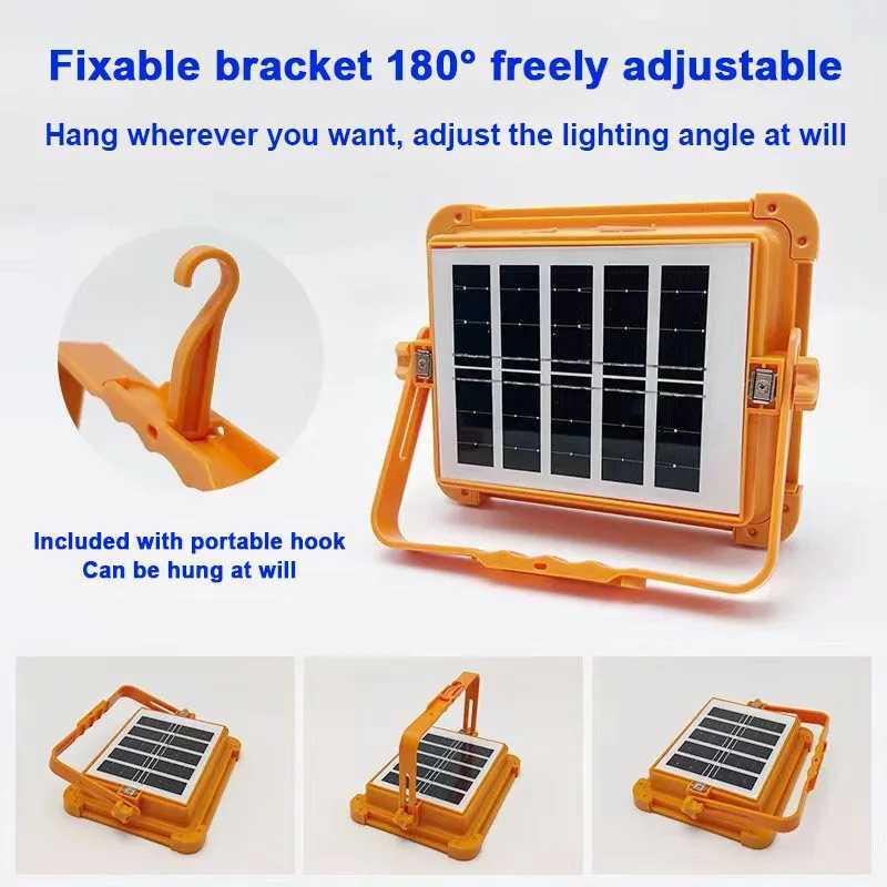 1000W Outdoor Portable Solar Light LED Rechargeable Camping Floodlight High Power Tent Lamps Waterproof Night Emergency Lighting C250925