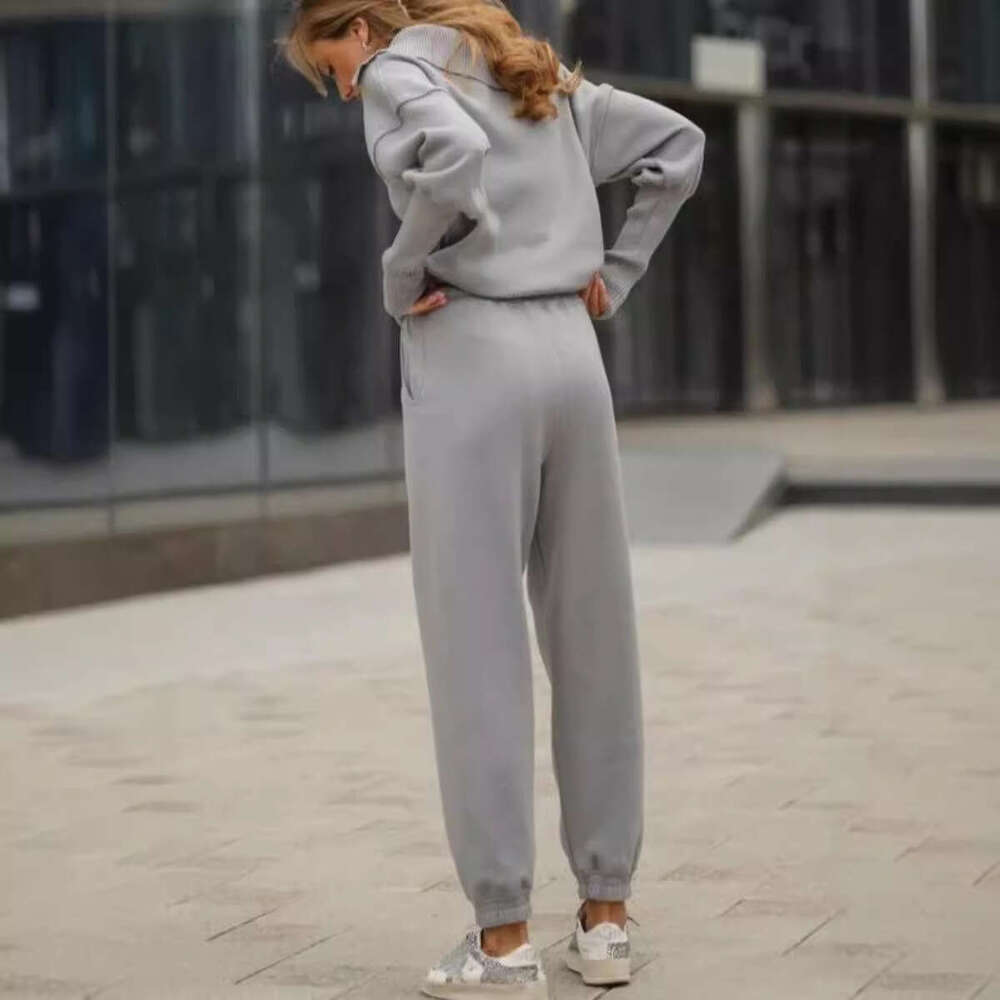 2025 Autumn Winter Fashion Women's Clothing Cross-Border Trade Elegant Casual Sweatshirt Two-Piece Set