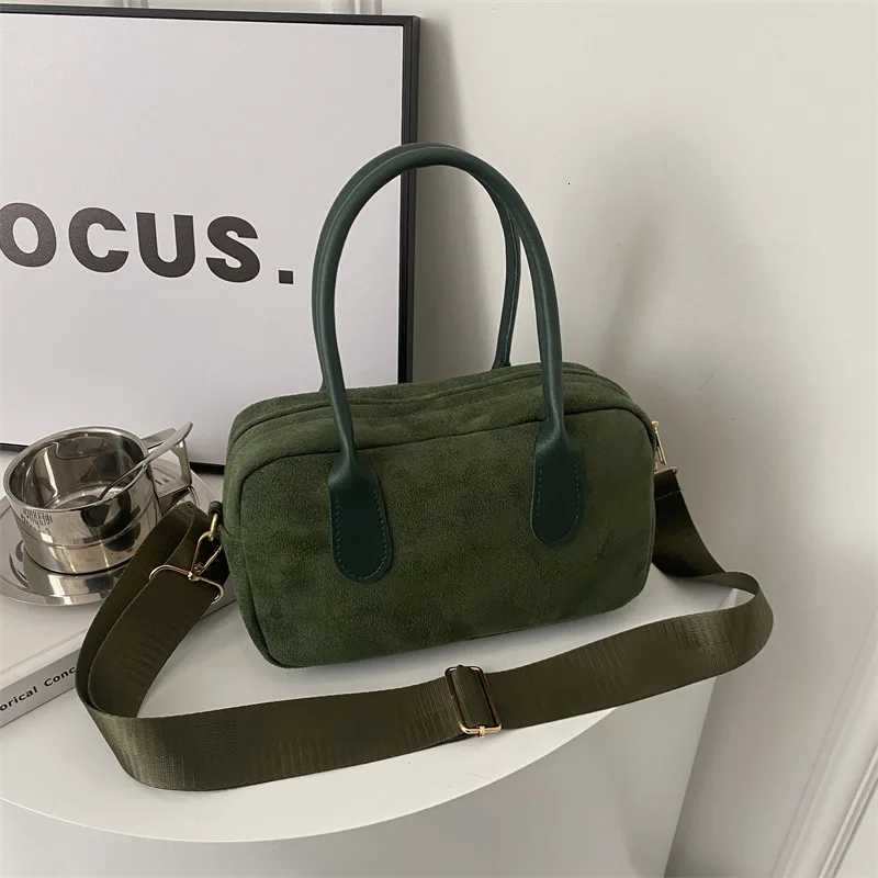 Retro Suede Women Top Handle Bag High Quality Crossbody Bag Solid Color Tote Bag Large Capacity Boston Bag Autumn Winter Handbag Z250926