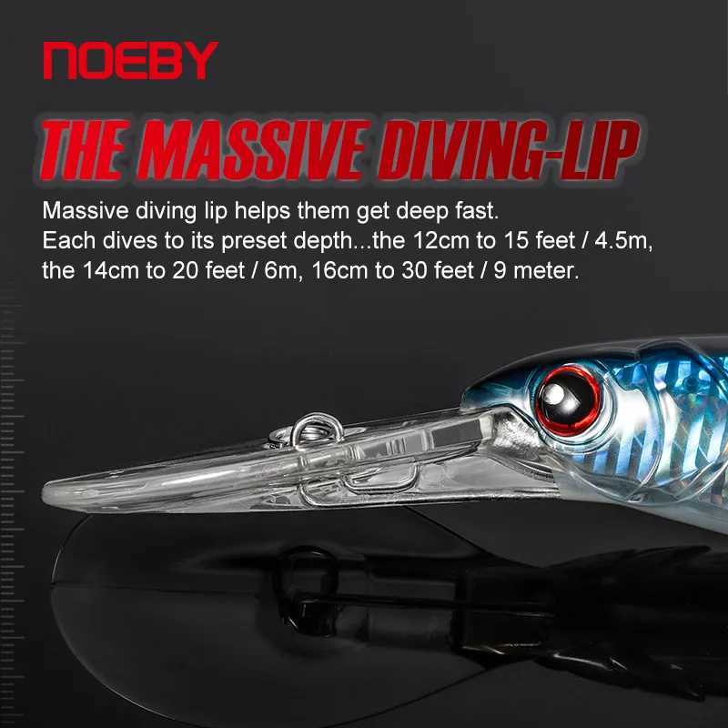 Noeby Trolling Minnow Fishing Lure 12cm 32g Floating 14cm 52g 16cm 73g Sinking Wobbr Artificial Bait Saltwater Fishing Lure W250926