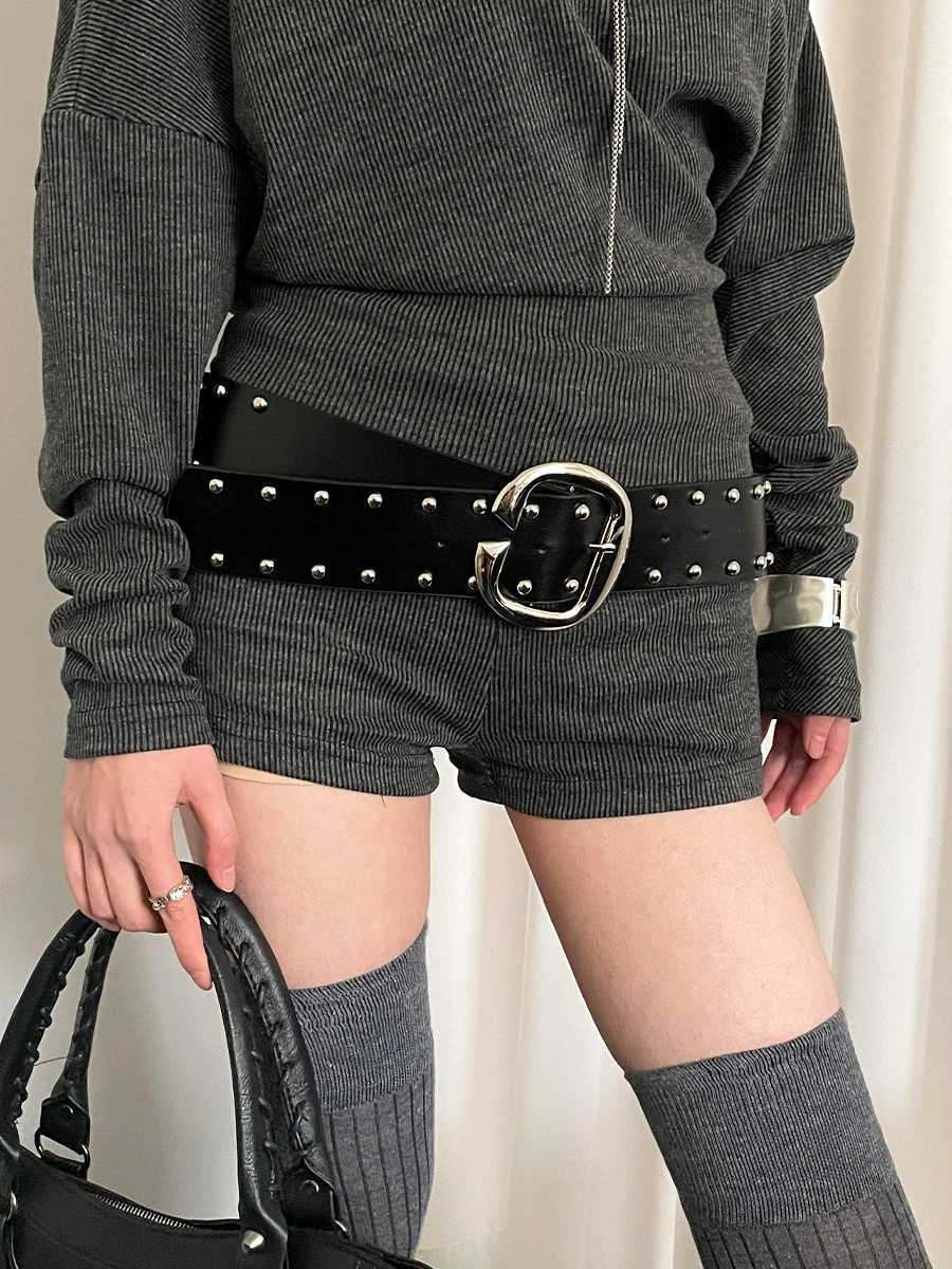HeavyDuty Design Sense Wide Belt For Women Punk Style Rivet With Skirt And Pants Waistcoat American Style Hot Girl Style Belt L250926