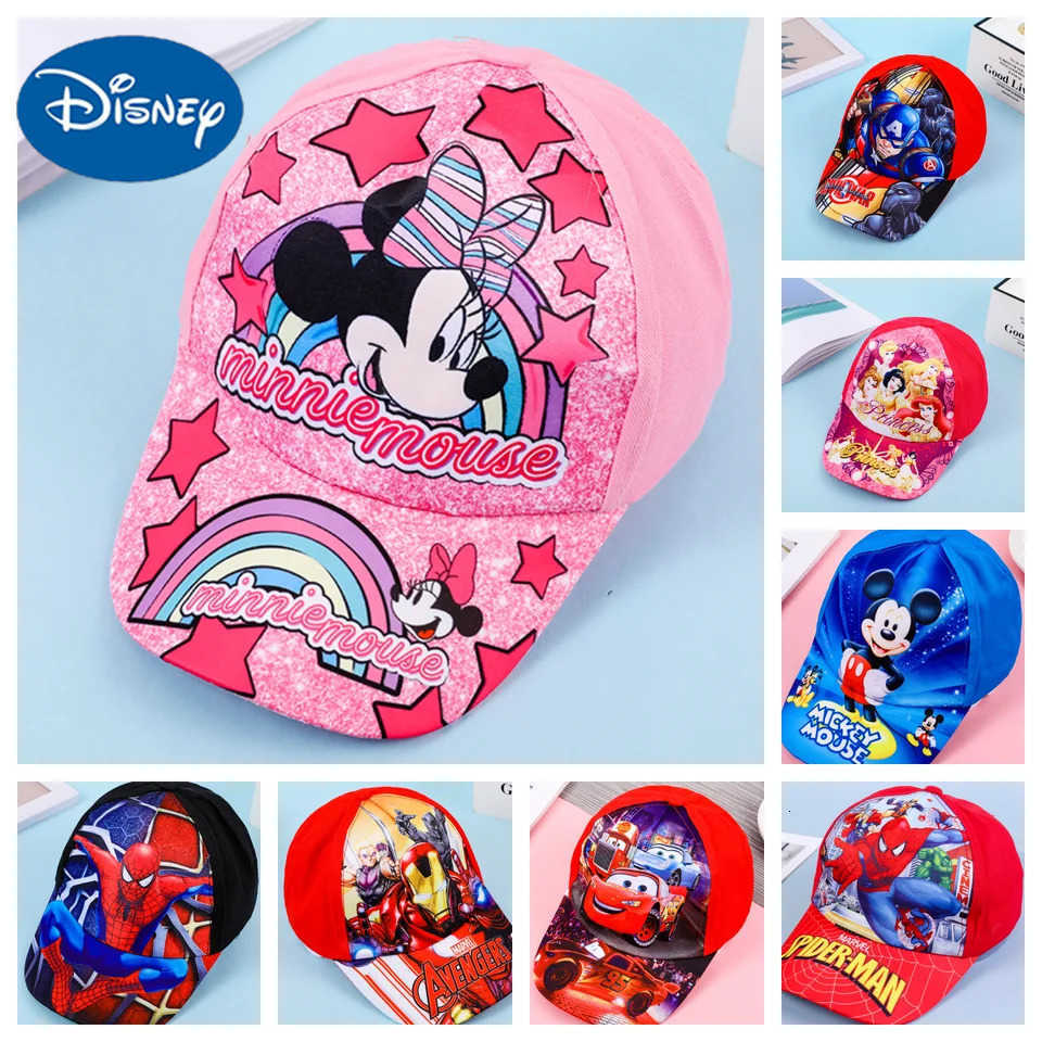 Disney Baby Baseball Hat Kids Boys Sun Mickey Minnie Cap Summer Baby Sun Hat Soft Children Peaked Cap Infant Adjustable Visor Cap H250926