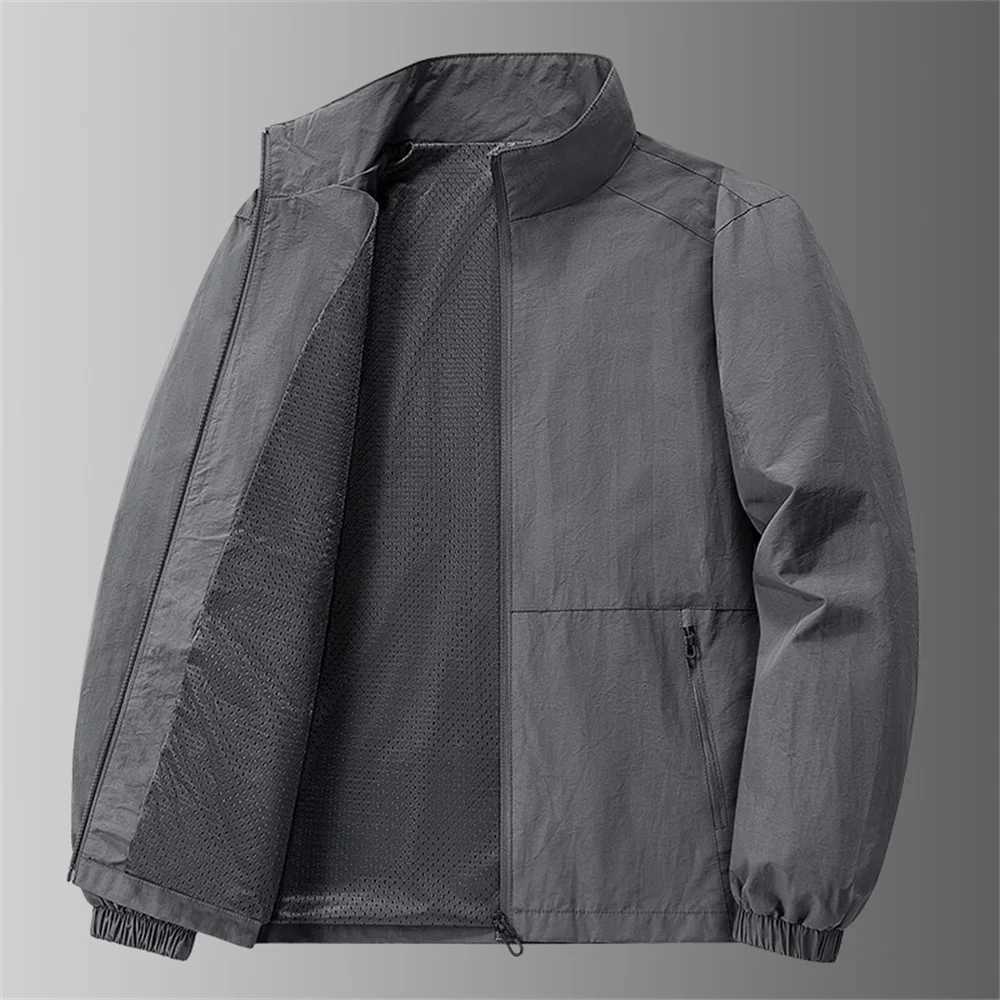 Autumn New Mens Tactical Jacket Sports Climbing OutdoorJacket Solid Color Zipper Design Casual Lapel Breathable Fashion Outwear W250926