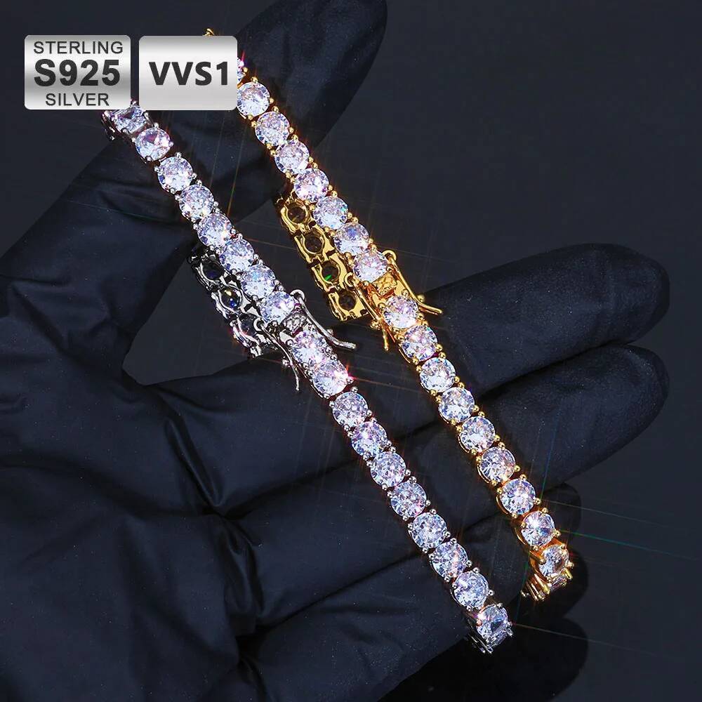 ICEBLING 5mm Moissanite Tennis Bracelet 925 Silver D Colour VVS1