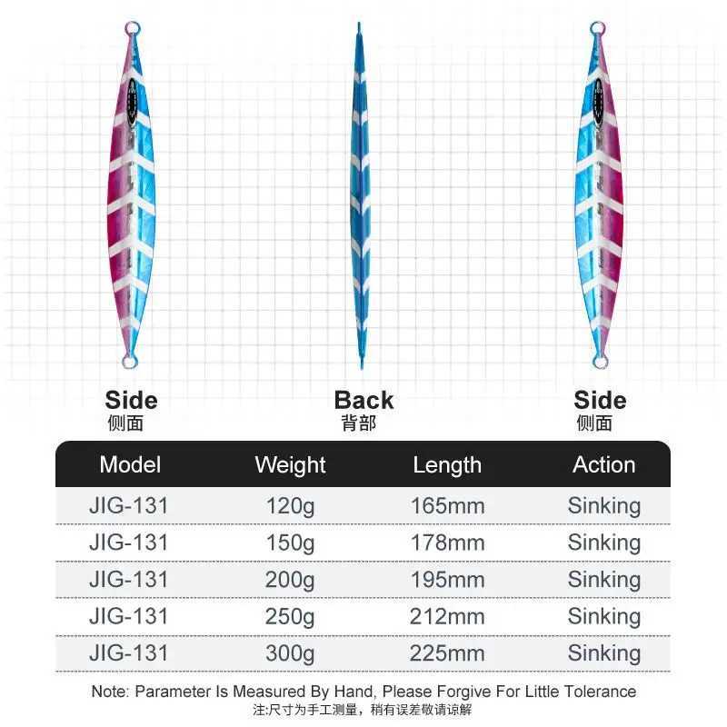 1PC Slow Pitch Jig 120g150g200g250g300g Slow Falling Sinking Metal Jigging Lure Glow Jigs Luminous Lure Pesca Fishing Angr W250926