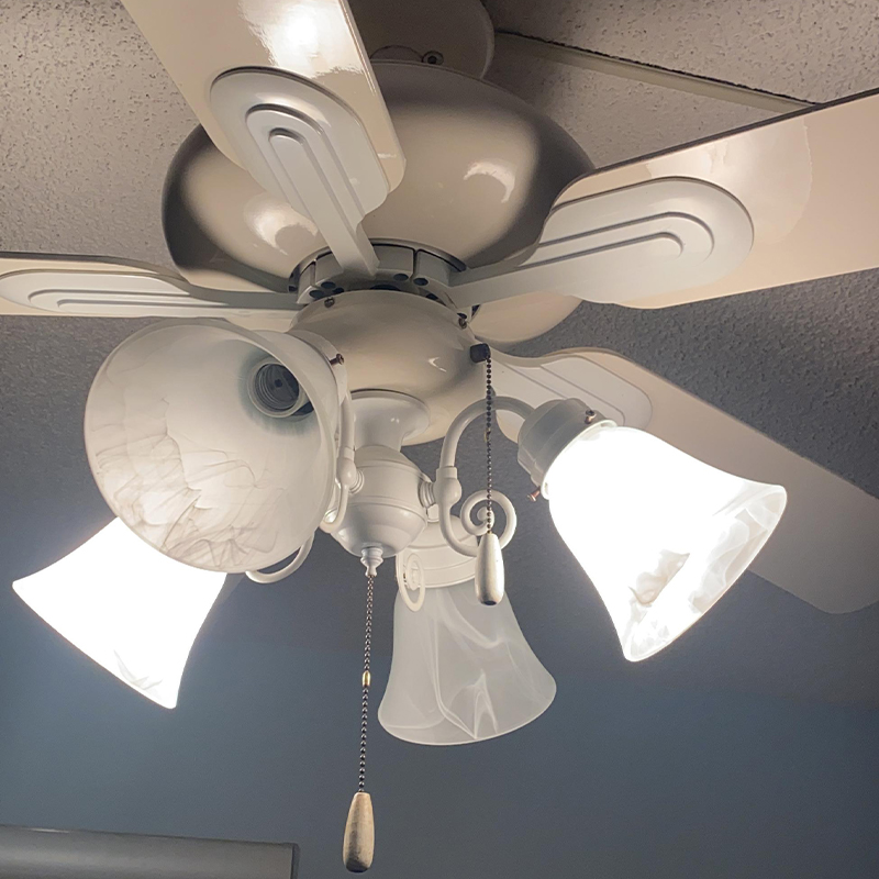 4 Pack Ceiling Fan Light Covers, Transitional Style Replacement Bell Shaped Glass Shade Ceiling Fan Replacement Globes (Alabaster, 4-3/4'')