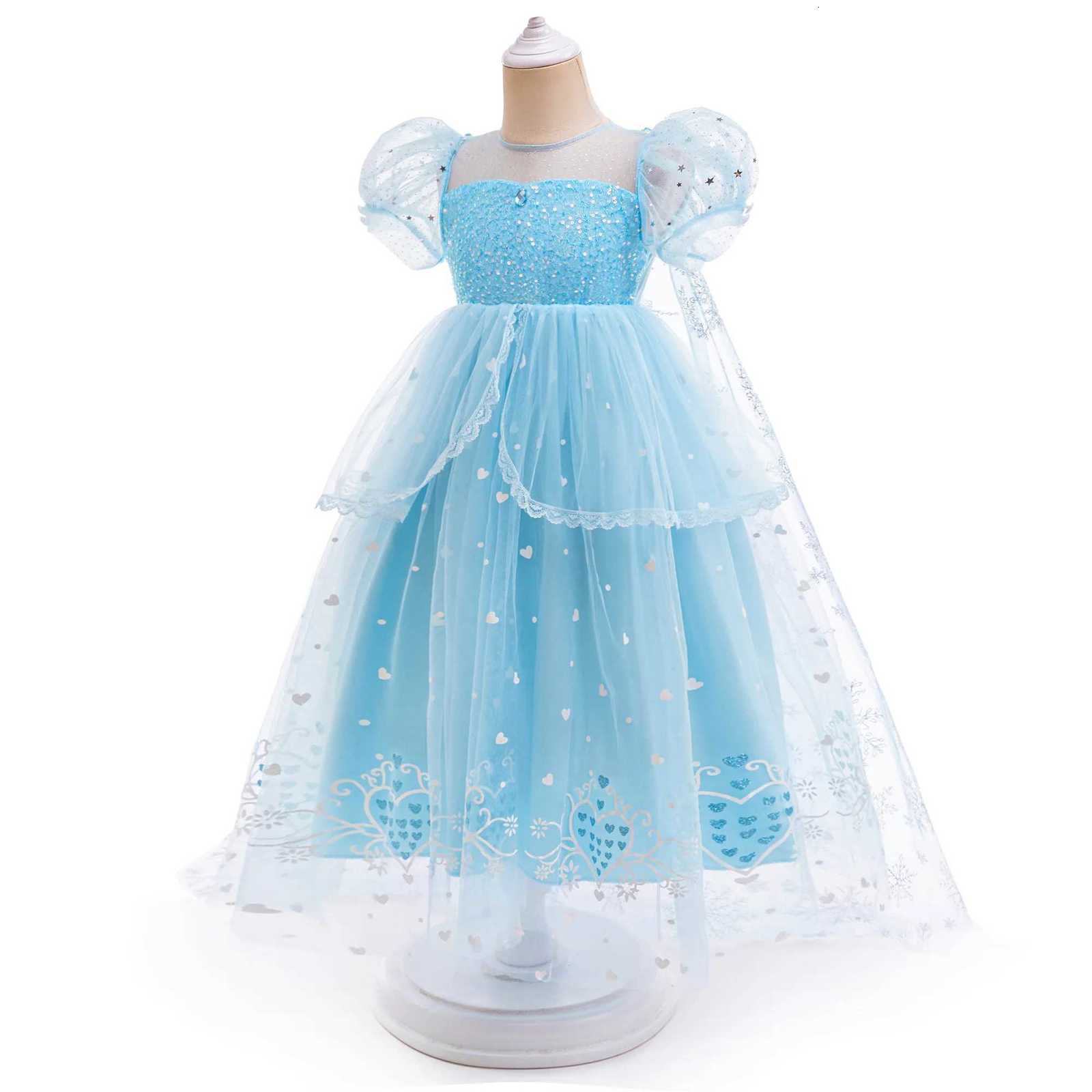 Snow Tull Girls Dress Halloween Cospaly Costume Elegant Birthday Princess Prom Dresses for Girl Wedding Christmas Kids Clothing Z250926