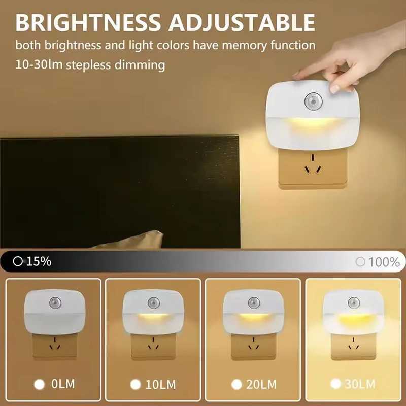 LED Night Light EU Plug In Smart Motion Sensor Light 220V Wall Lamp for Home Aisle WC Hallway Stair Kitchen Bedroom Night Lamp C250925