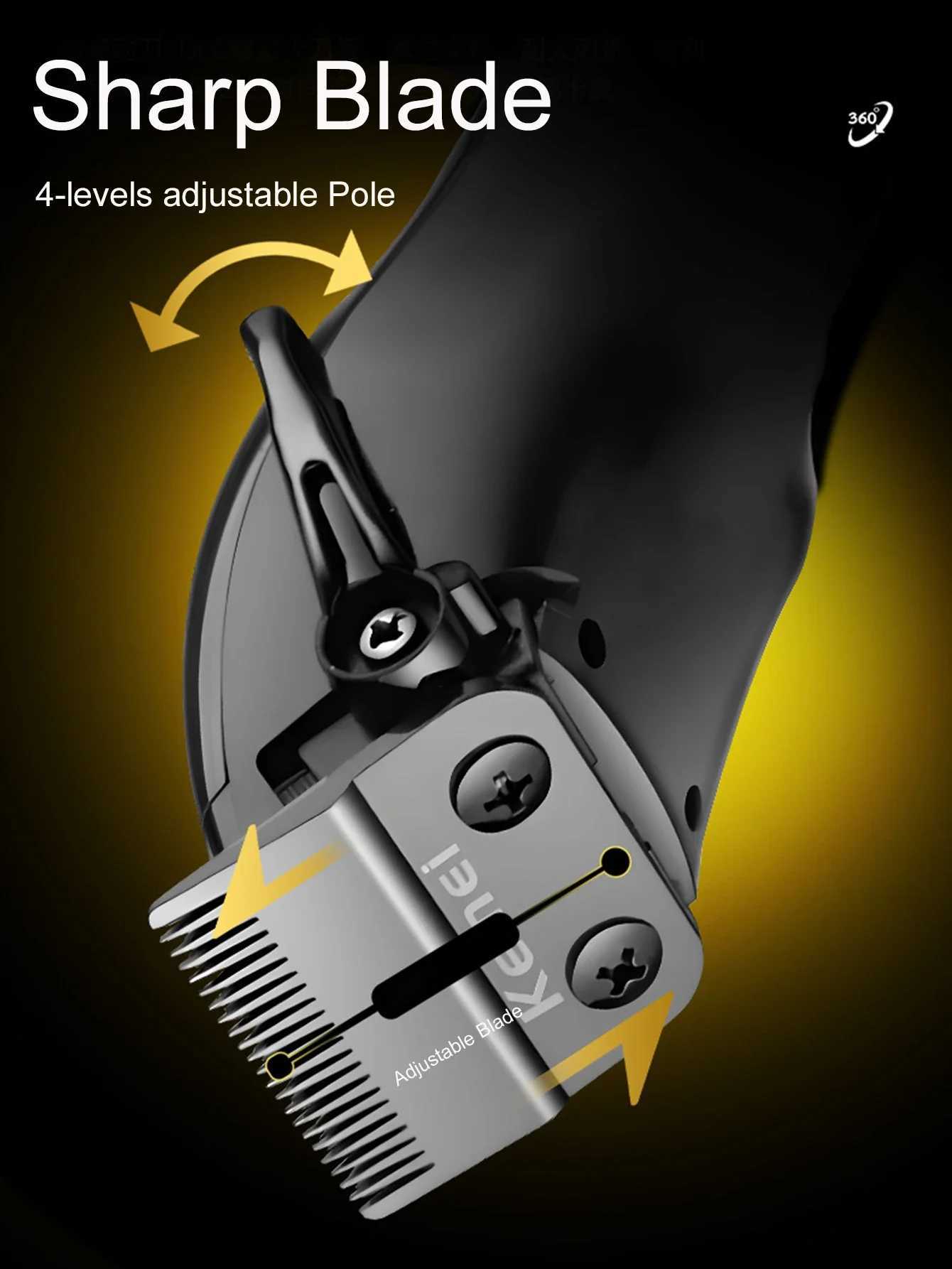 Kemei Hair Clipper Professional Trimmer USB Rechargeable High Quality Barber Hair Cutting Electric Haircut Machine R250926