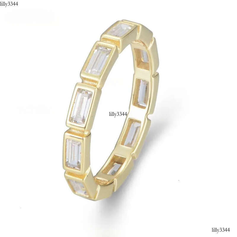 Luster Unique Wedding Eternity Band Sier 14k Gold Bezel Set 3x5mm Emerald Cut Moissanite Oval Ring for Women aaa