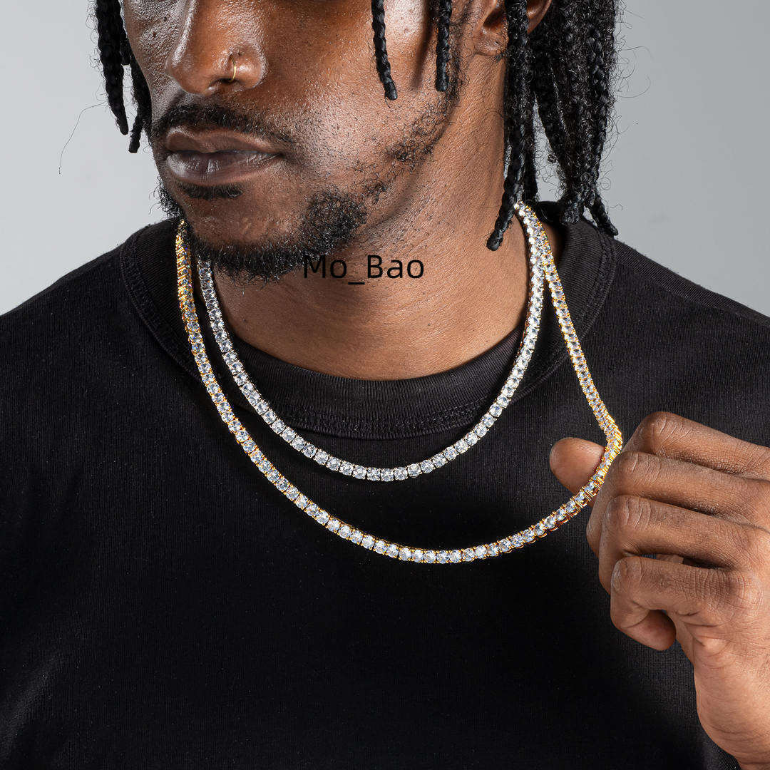 Wholesale 925 Silver Moissanite Tennis Necklace with 5mm Chain GRA Certified Jewelry