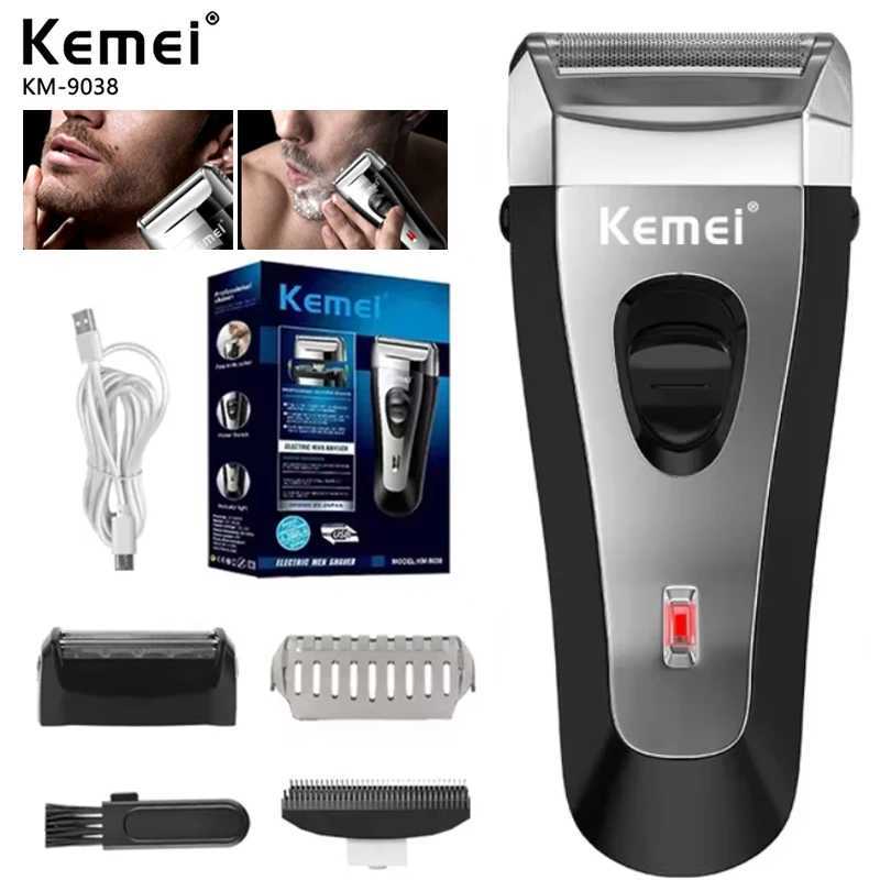 Kemei Reciprocating Electric Shaver For Men Waterproof Cordless Razor USB Rechargeable Shaving Machine Barber Trimmer KM9038 R250926