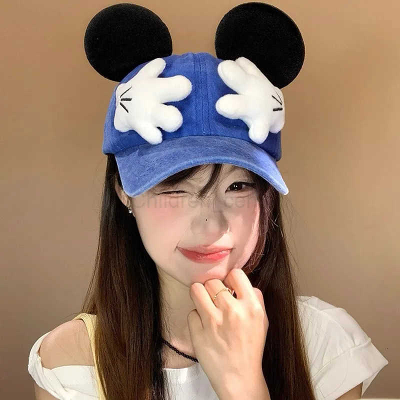Disney 2025newcute Mickey ass hat fun Mickey glove face covering cartoon Mickey ears hat go all the way to pretty cap hat boy girl gift H250926