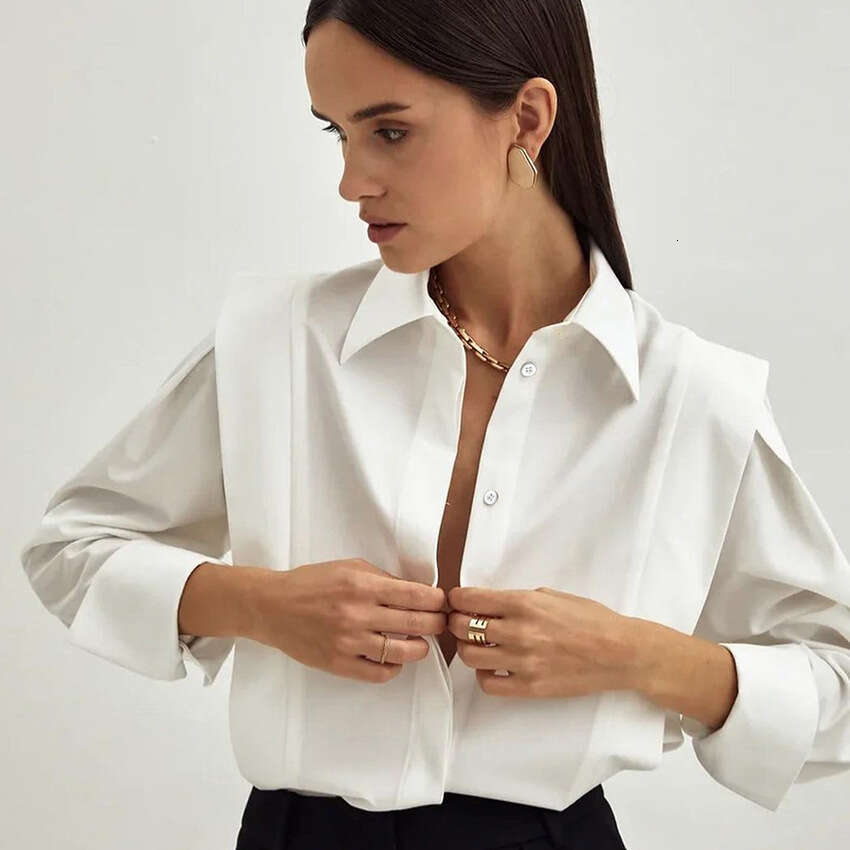 White Pure Cotton Niche Design Elegant French Shirt 2025 New Autumn Fashion Commuter Women