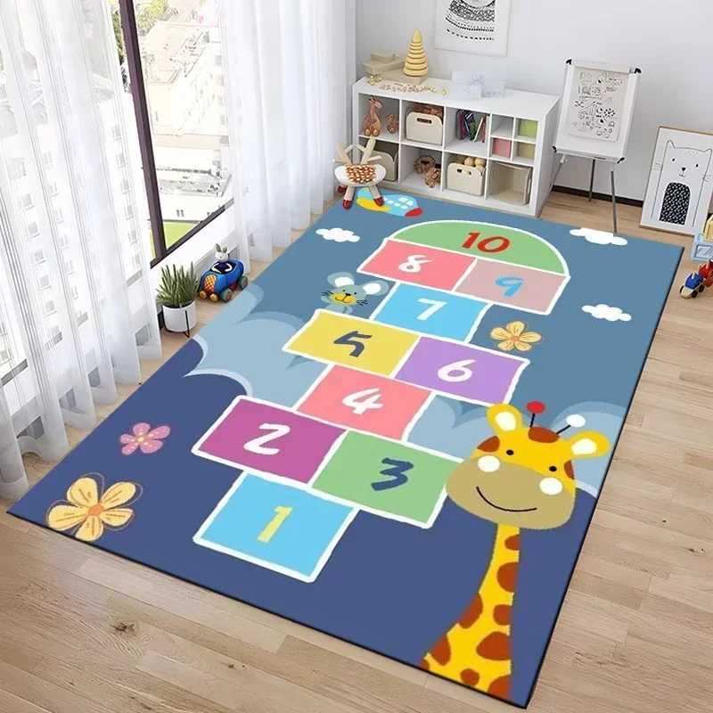 Hopscotch Indoor Cartoon Parentchild Game Decoration Carpet Bedroom Bedside Childrens Number Game Room Decoration Floor Mat C250926
