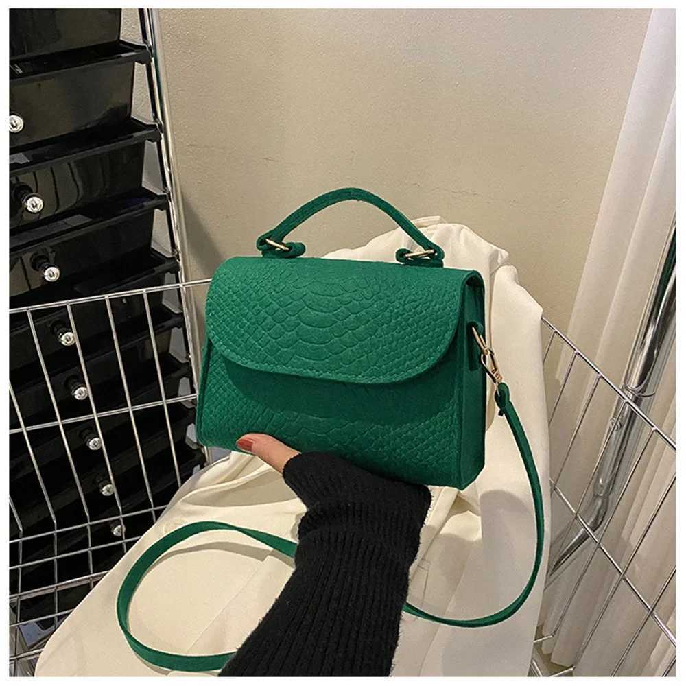Womens Felt Shoulder Bag Ladies Handbags Luxury Designer New Fashion Alligator Pattern Square Crossbody Bag Messenger Bag Z250926