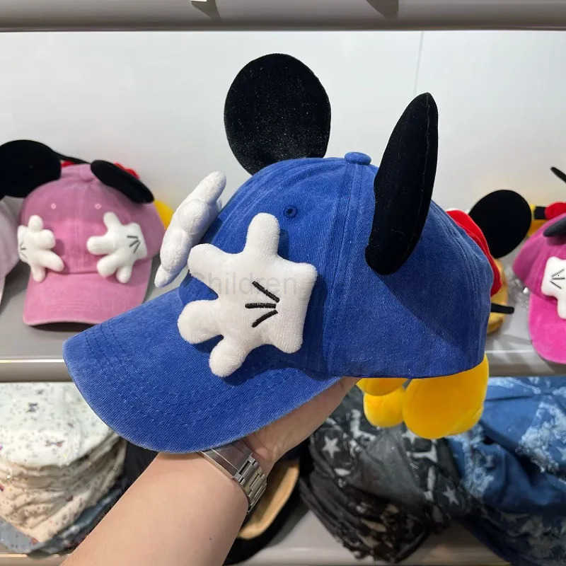 Disney Girls Cute Cartoon Mouse Ears Baseball Cap Anime Duckbill Style Y2K Outdoor Fashion Sunscreen Sunshade Trendy Cap for Women H250926