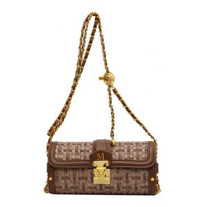 Luxury Women Brand PU Leather Plaid Crossbody Bag Casual Chain Lock Cylinder Messenger BagW250926