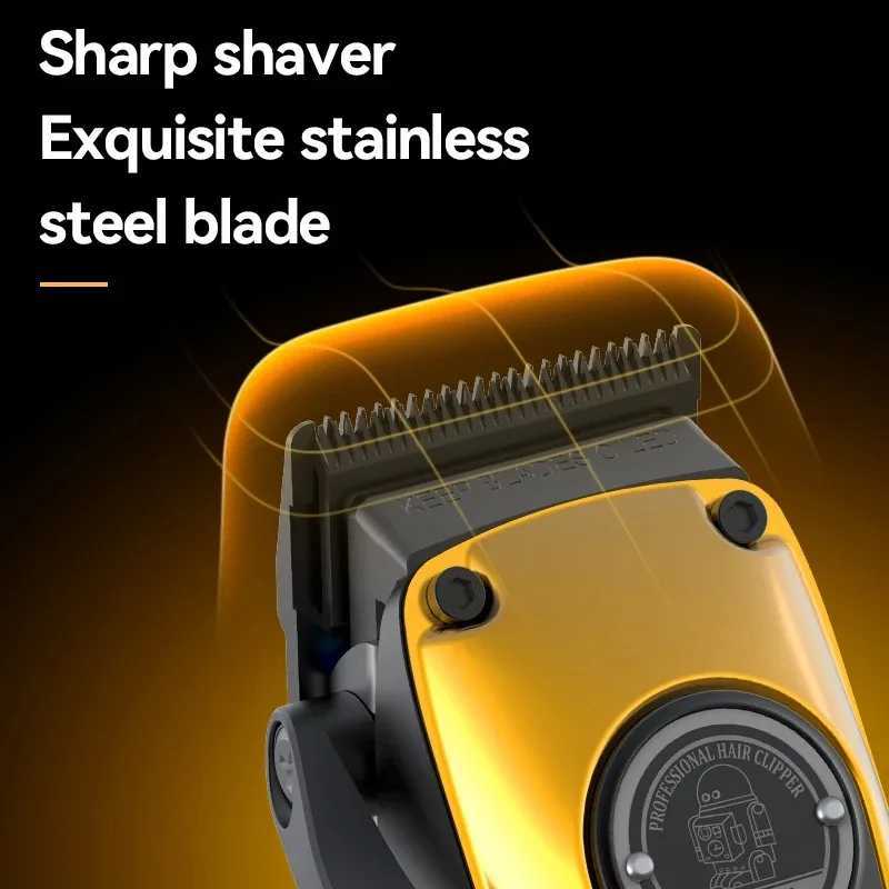 Kemei Barber Hair Clipper Brushless Motor Hair Trimmer Rechargeable Cordless Electric Taper Hair Cutting Machine DLC Fade Blade R250926