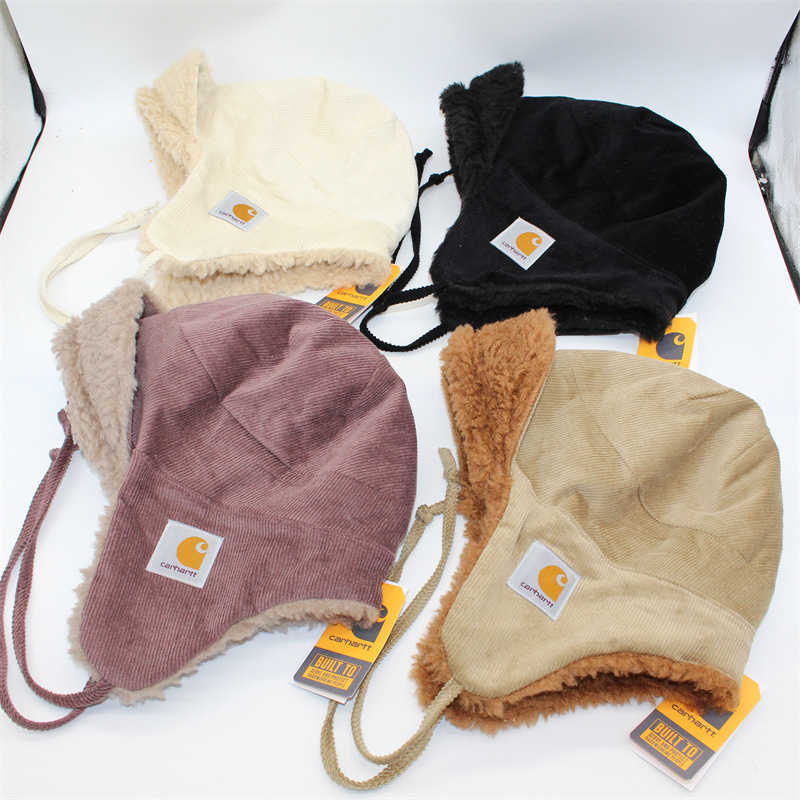 Unisex Lamb Wool Hat Protection Warm Hat Workwear Trendy Hat Autumn Winter Cold Hat H250925