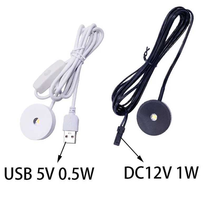 Ultra Slim 8mm USB Spotlight Downlight Round 5V 05W 12V 1W Jewellery Cabinet Wine Cabinet Display Cabinet Mini LED Warm White C250925