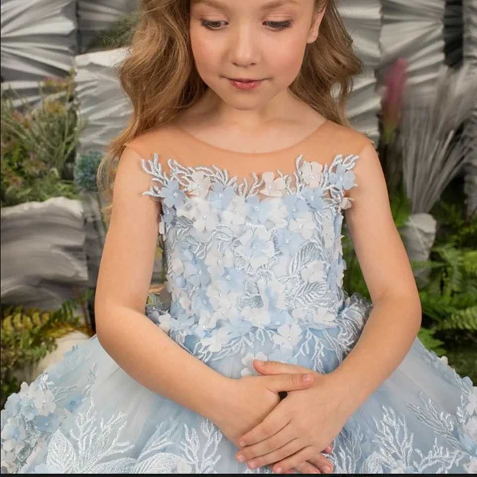Beaded Ruffles Flower Girl Dresses Jewel Neck Gilrs Pageant Dress Little Kids First Communion Gowns Z250926
