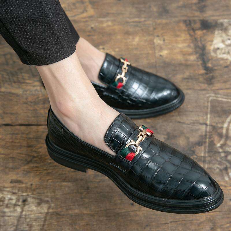 Summer Square Shaped Business Suit Men's Leather Shoes