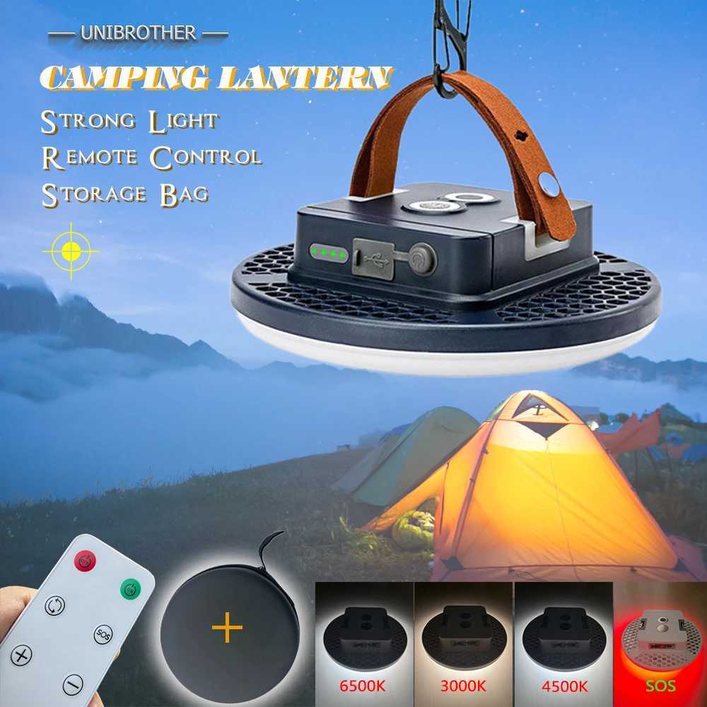 Remove Control Camping Lantern Outdoor Camping Light Rechargeable Flashlight Strong Light Portable Lanterns Power Bank Tent Lamp C250925