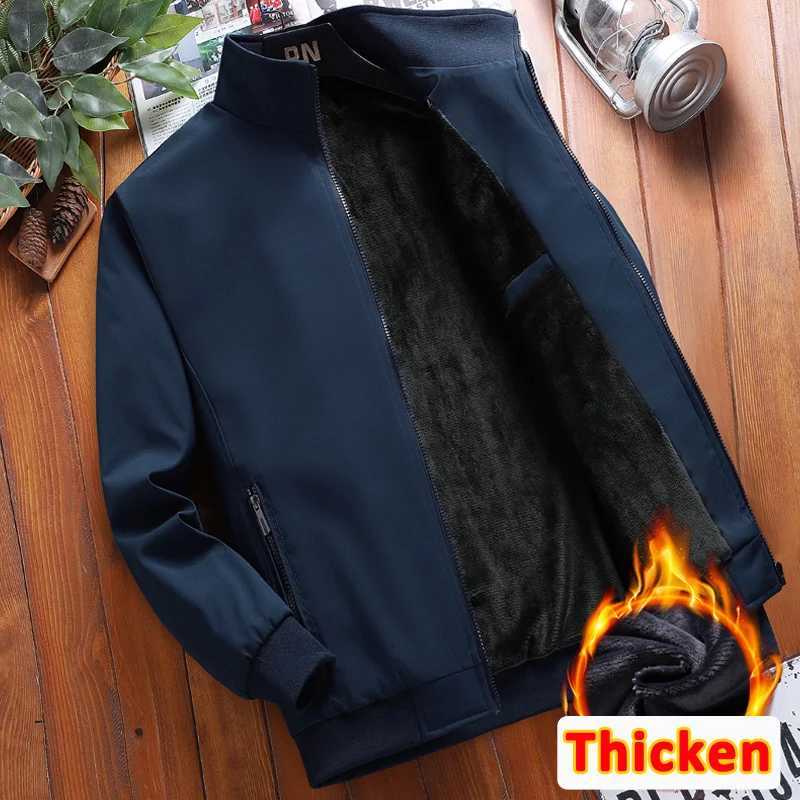 Warm Fleece Autumn Winter Jackets for Men Business Office Dress Coat Casual Mens Winter Jacket Solid Color Luxury Outerwear Man W250926