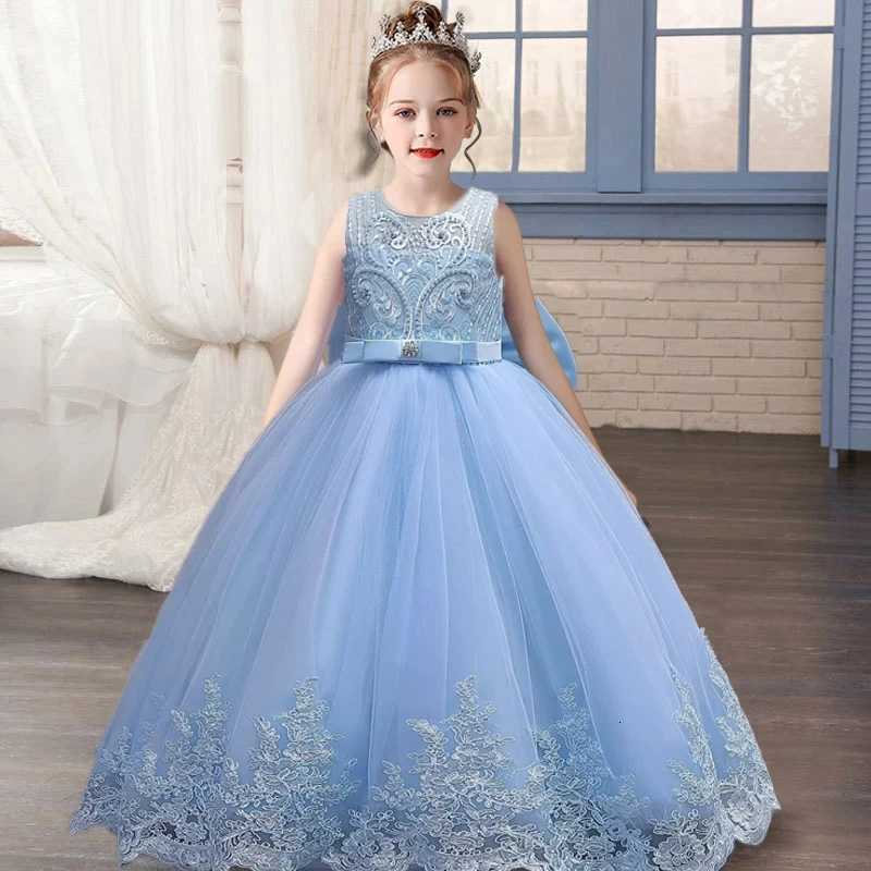 childrens dress 312 year old embroidered bow wedding dress girl princess dress girl birthday party evening Back Dew Bride dres Z250926