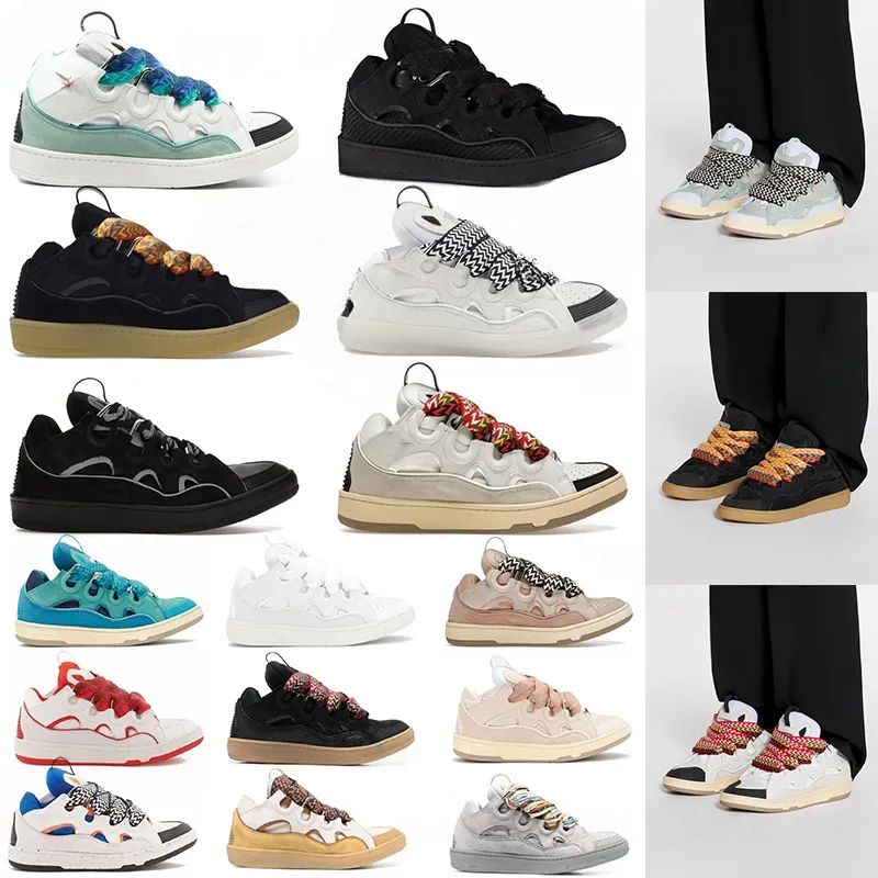 Designer Shoes Leather Extraordinary Curb Casual Shoes Embossed mens women Hightop Calfskin Rubber Nappa platformsole Red Beige Shoe Trainers size 36-46