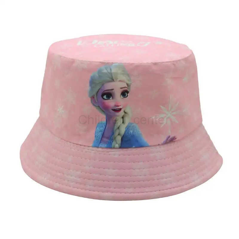Disney Frozen Elsa Princess Childrens Fisherman Hat Anime Sun Protection Bucket Hat ParentChild Summer Sun Hat Children Gift H250926